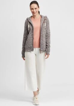 OXMO Sweatjacken Strickfleecejacke Thory Frauen Graumeliert -OXMO Verkaufs-Shop 00347830cb102e992195883281966b9d