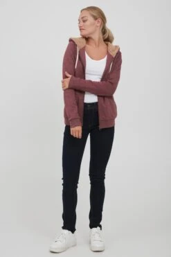 OXMO Sweatjacken Sweatjacke Vicky Frauen Weinrot -OXMO Verkaufs-Shop 022fdd867986b4857963608eea5621f5