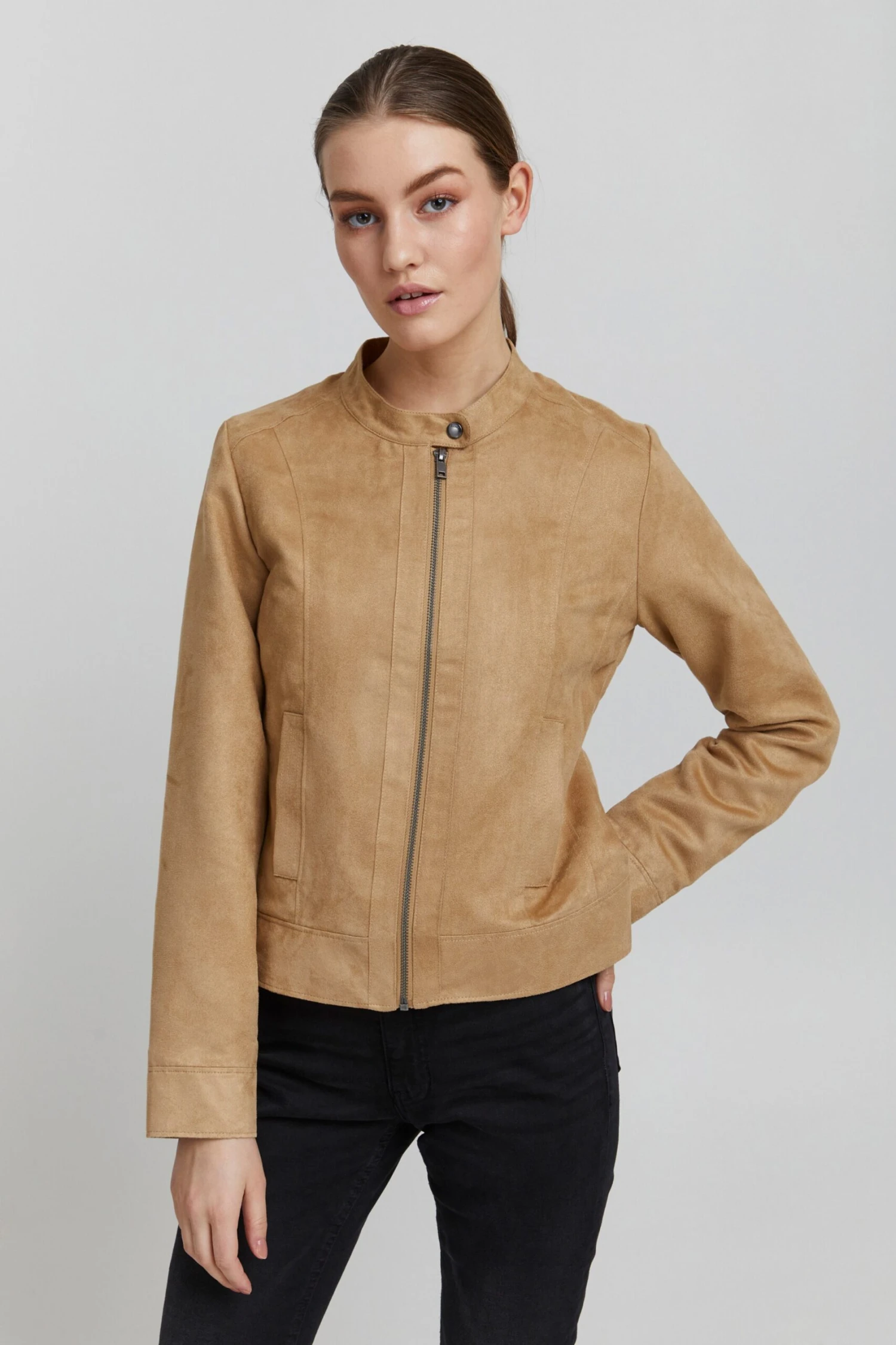 OXMO Lederjacken Jacke Peggy Frauen Braun 2 OXMO Lederjacken Jacke Peggy Frauen Braun – Bild 2