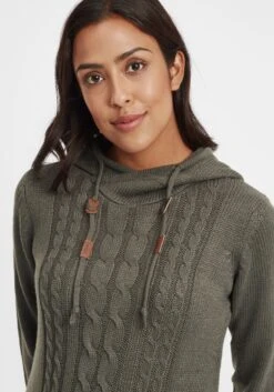 OXMO Kapuzenpullover Strickpullover Cable Frauen Oliv -OXMO Verkaufs-Shop 08c572ea9b5de95b2f2a1c5b0449f6c0