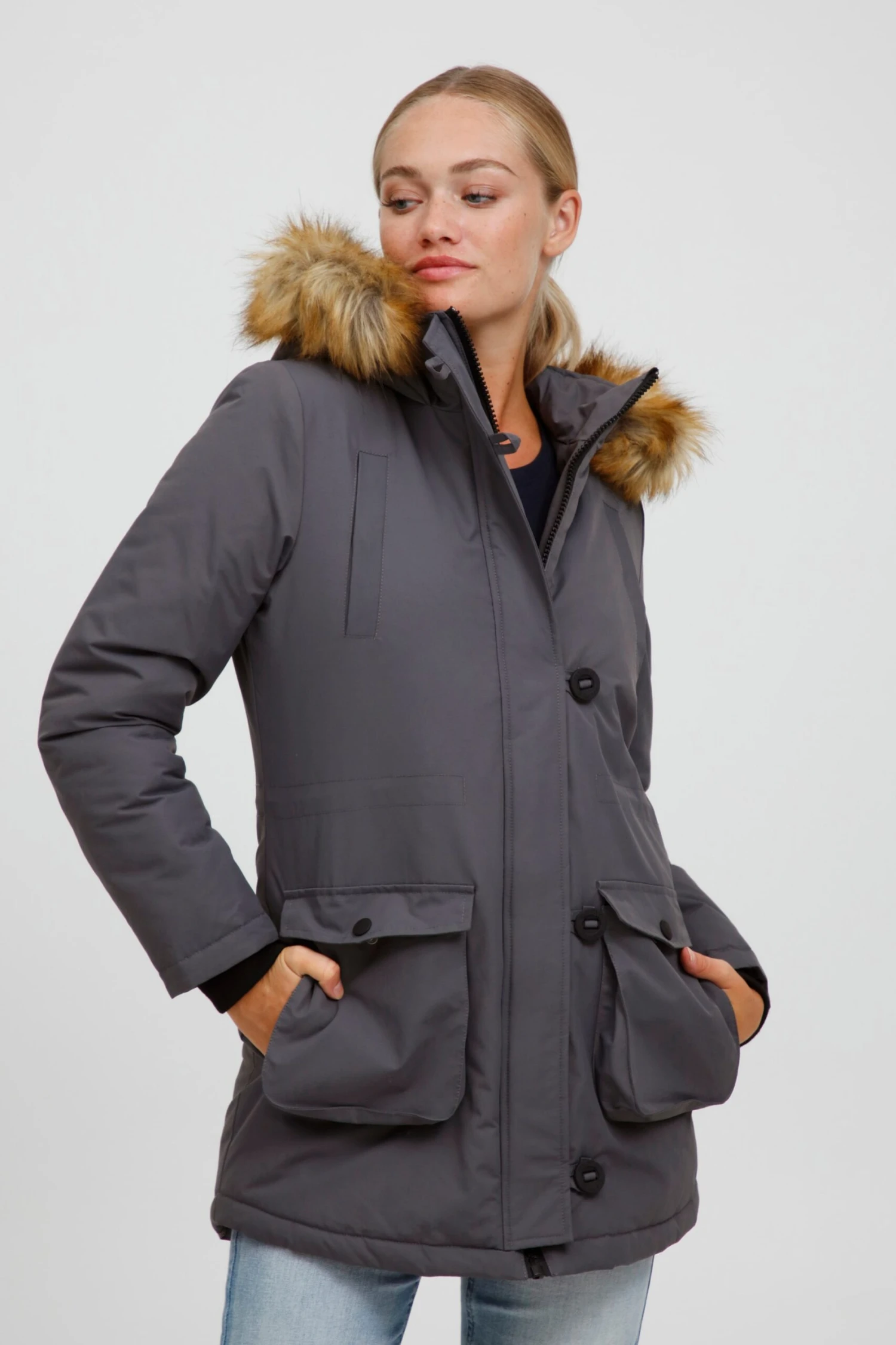 OXMO Jacken Parka Acta Frauen Grau 2 OXMO Jacken Parka Acta Frauen Grau – Bild 2