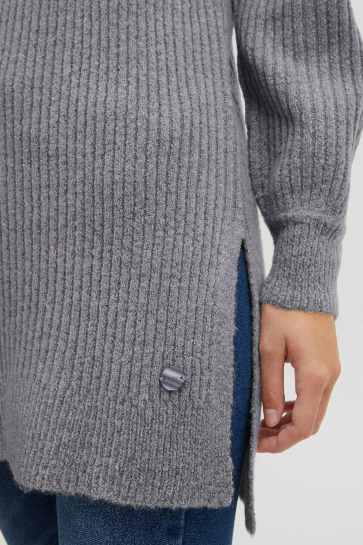 OXMO Kapuzenpullover Strickpullover Norma Frauen Graumeliert 5 OXMO Kapuzenpullover Strickpullover Norma Frauen Graumeliert – Bild 5