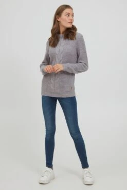 OXMO Feinstrickpullover Pullover Natasja Frauen Graumeliert -OXMO Verkaufs-Shop 17dbf13d2901a97428c9c148e7e3dcdc
