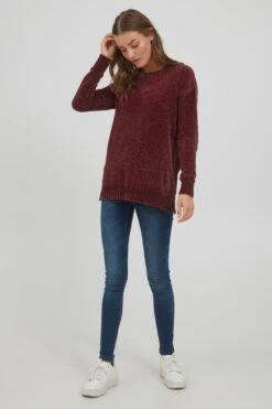 OXMO Basic Pullover Pullover Elvina Frauen Weinrot -OXMO Verkaufs-Shop 1b32156cb70d762d05c1a3526fd52bdc