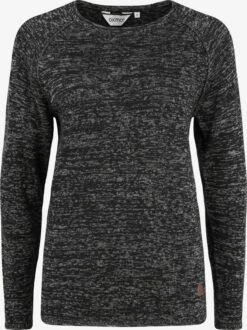 OXMO Feinstrickpullover Strickpullover Daniela Frauen Schwarz