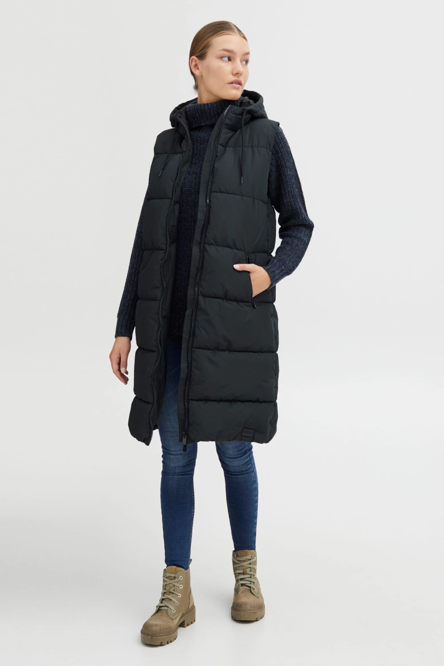 OXMO Westen Longweste Solice Frauen Schwarz 4 OXMO Westen Longweste Solice Frauen Schwarz – Bild 4