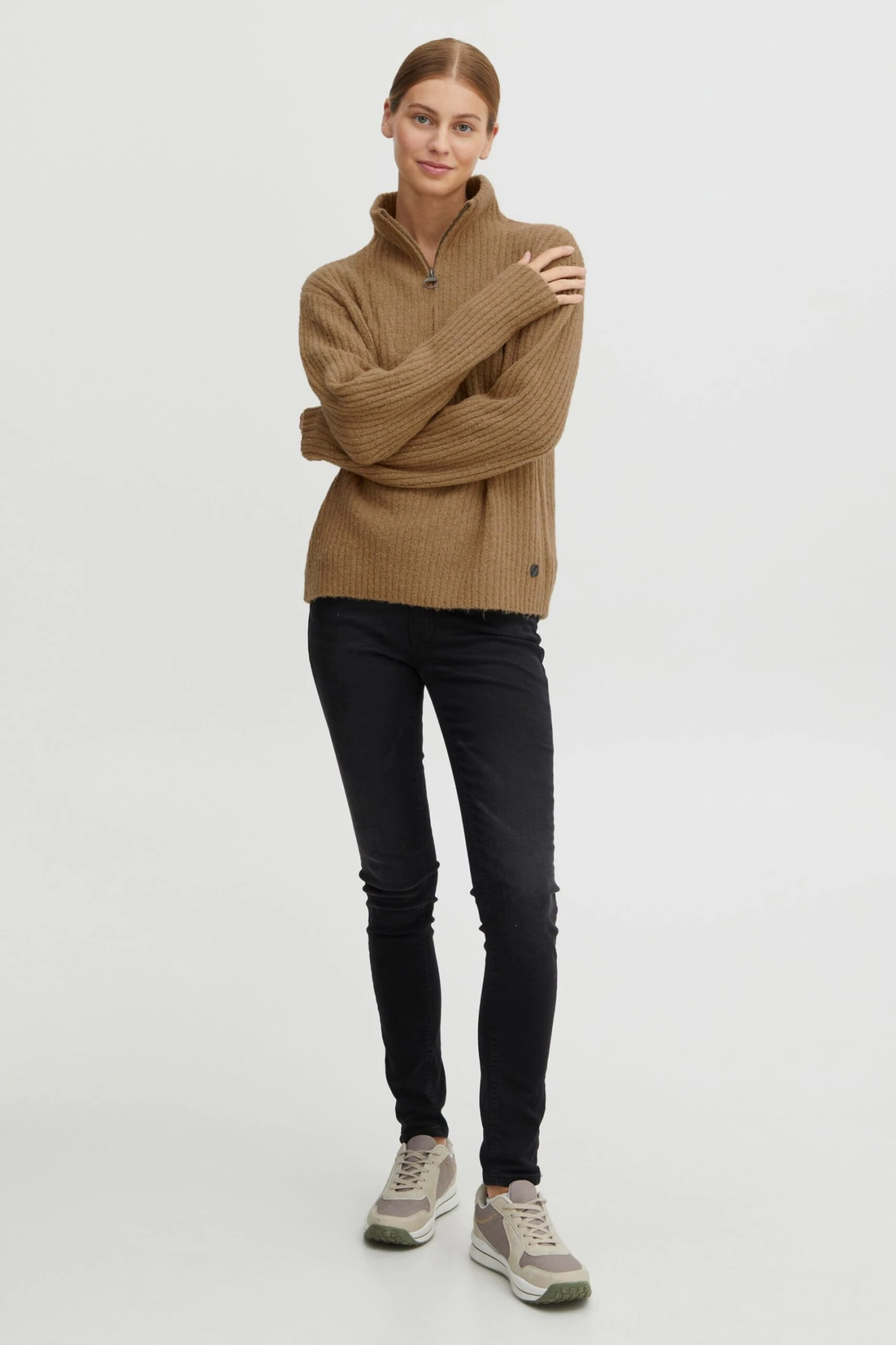 OXMO Pullover Strickpullover Saline Frauen Braun 5 OXMO Pullover Strickpullover Saline Frauen Braun – Bild 5