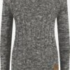 OXMO Feinstrickpullover Strickpullover Phia Frauen Grau / Dunkelgrau
