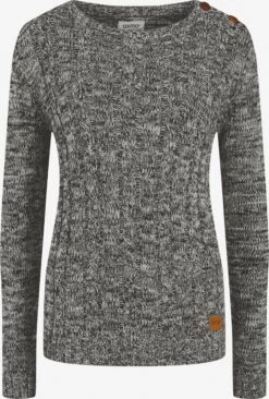 OXMO Feinstrickpullover Strickpullover Phia Frauen Grau / Dunkelgrau