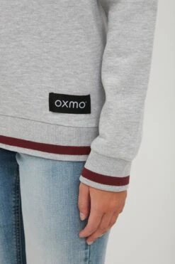 OXMO Sweatshirts Sweatshirt Omaya Frauen Graumeliert / Weinrot -OXMO Verkaufs-Shop 1e49dec5142ba19d08a7ea2ecf44c09d