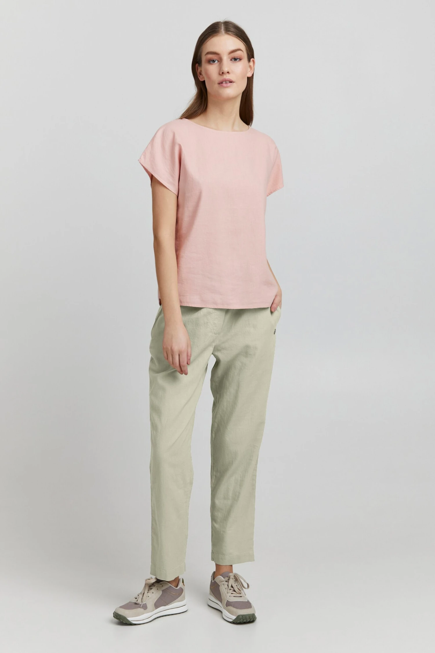 OXMO Stoffhosen Loosefit Hose Frauen Pastellgrün 3 OXMO Stoffhosen Loosefit Hose Frauen Pastellgrün – Bild 3