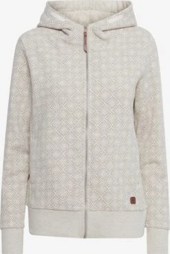 OXMO Sweatjacken Kapuzensweatjacke VENDELA Frauen Hellgrau