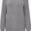 OXMO Kapuzenpullover Strickpullover Norma Frauen Graumeliert