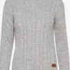 OXMO Pullover Rollkragenpullover Philipa Frauen Hellgrau