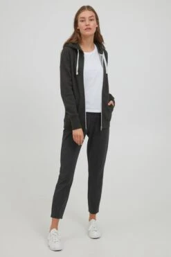 OXMO Sweatjacken Kapuzensweatjacke Frauen Dunkelgrau -OXMO Verkaufs-Shop 327944705a94014f7216a28c53995d89