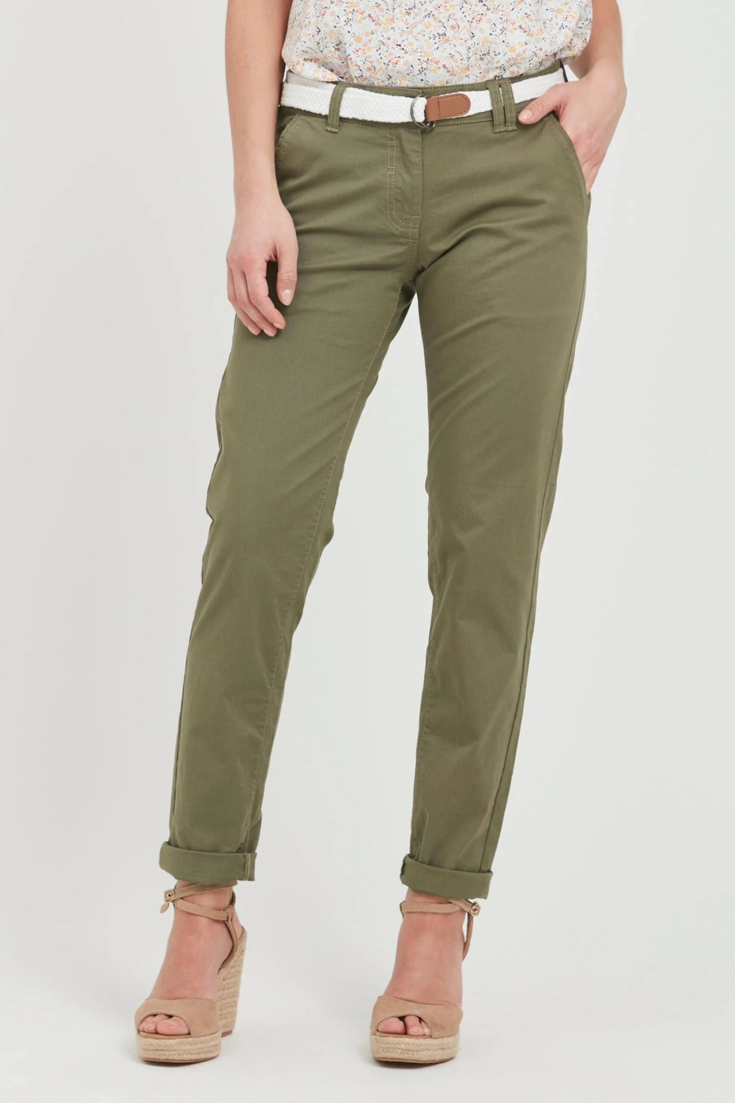 OXMO Chinos Slimfit Hose Chakira Frauen Khaki 2 OXMO Chinos Slimfit Hose Chakira Frauen Khaki – Bild 2