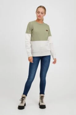 OXMO Sweatshirts Sweatshirt Trine Frauen Oliv -OXMO Verkaufs-Shop 388afc7c0ac2d50c13f40ab298d0b7a0