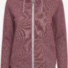 OXMO Sweatjacken Sweatjacke Celia Frauen Weinrot