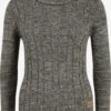 OXMO Pullover Rollkragenpullover Philipa Frauen Rauchgrau / Dunkelgrau