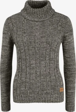 OXMO Pullover Rollkragenpullover Philipa Frauen Rauchgrau / Dunkelgrau