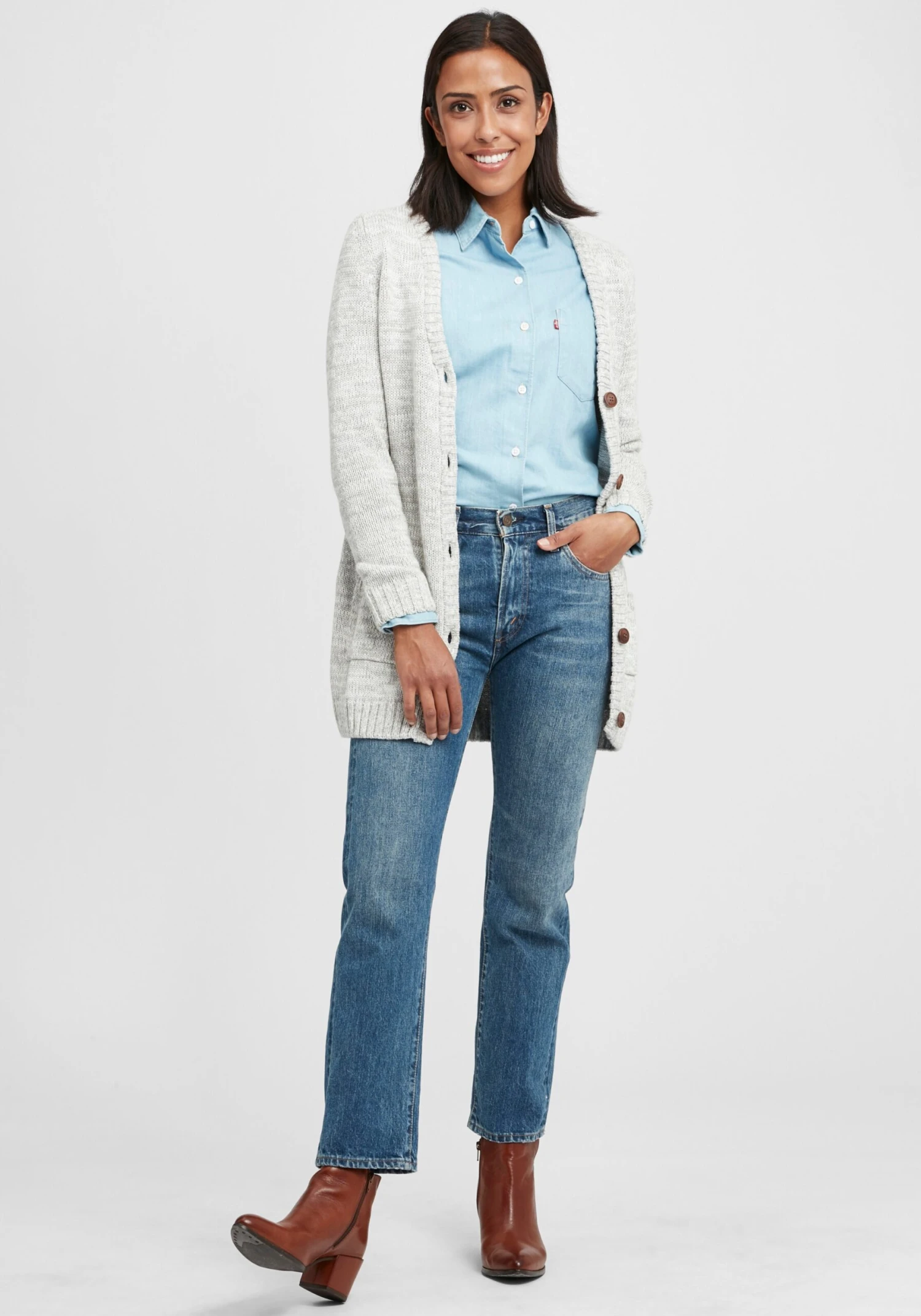 OXMO Strickjacken Strickjacke Philemona Frauen Grau / Hellgrau 3 OXMO Strickjacken Strickjacke Philemona Frauen Grau / Hellgrau – Bild 3