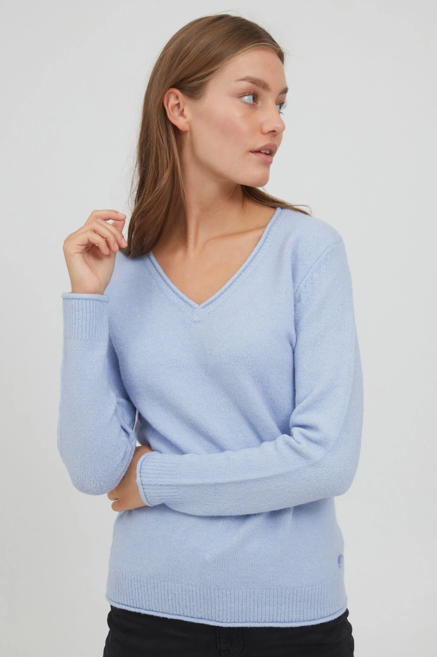 OXMO Feinstrickpullover Pullover Frauen Hellblau 2 OXMO Feinstrickpullover Pullover Frauen Hellblau – Bild 2
