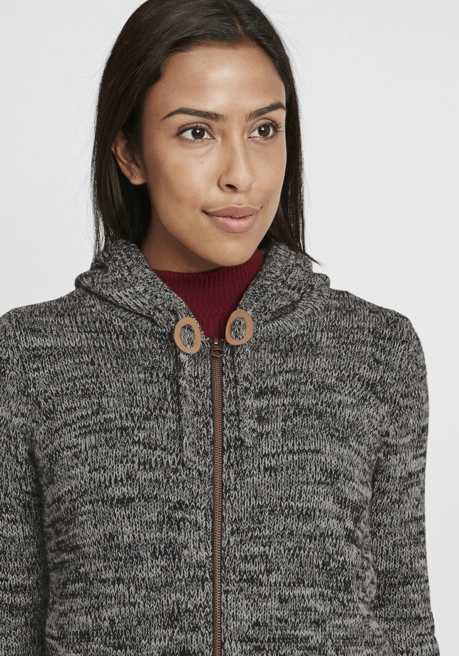 OXMO Strickjacken Strickjacke Philadelphia Frauen Dunkelgrau 5 OXMO Strickjacken Strickjacke Philadelphia Frauen Dunkelgrau – Bild 5