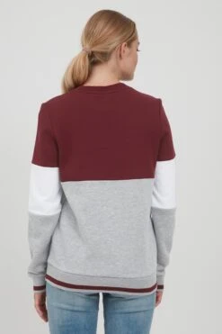 OXMO Sweatshirts Sweatshirt Omaya Frauen Graumeliert / Weinrot -OXMO Verkaufs-Shop 45cb8b806ed6378ca865f655fc148047