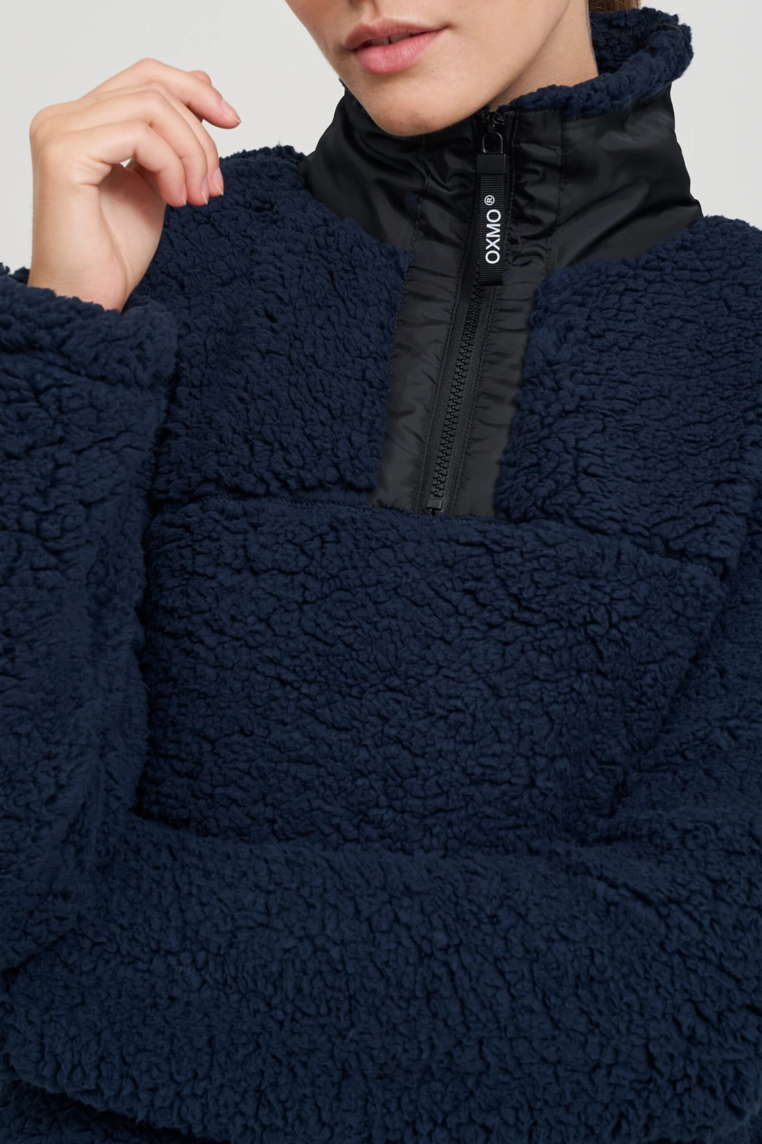 OXMO Pullover Troyer ELINA Frauen Dunkelblau 5 OXMO Pullover Troyer ELINA Frauen Dunkelblau – Bild 5