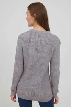 OXMO Feinstrickpullover Pullover Natasja Frauen Graumeliert -OXMO Verkaufs-Shop 47ab3b65c7d370394c892400ac792452