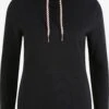 OXMO Feinstrickpullover Hoodie Vimpa Frauen Schwarz