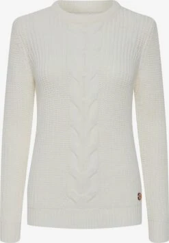 OXMO Feinstrickpullover Pullover Natasja Frauen Weiß