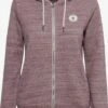 OXMO Sweatjacken Kapuzensweatjacke HELNA Frauen Braunmeliert
