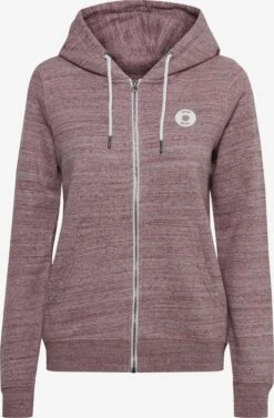 OXMO Sweatjacken Kapuzensweatjacke HELNA Frauen Braunmeliert