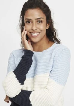 OXMO Feinstrickpullover Pullover Olma Frauen Blau -OXMO Verkaufs-Shop 54cb5e97a4257eedaeee38e58eca9573