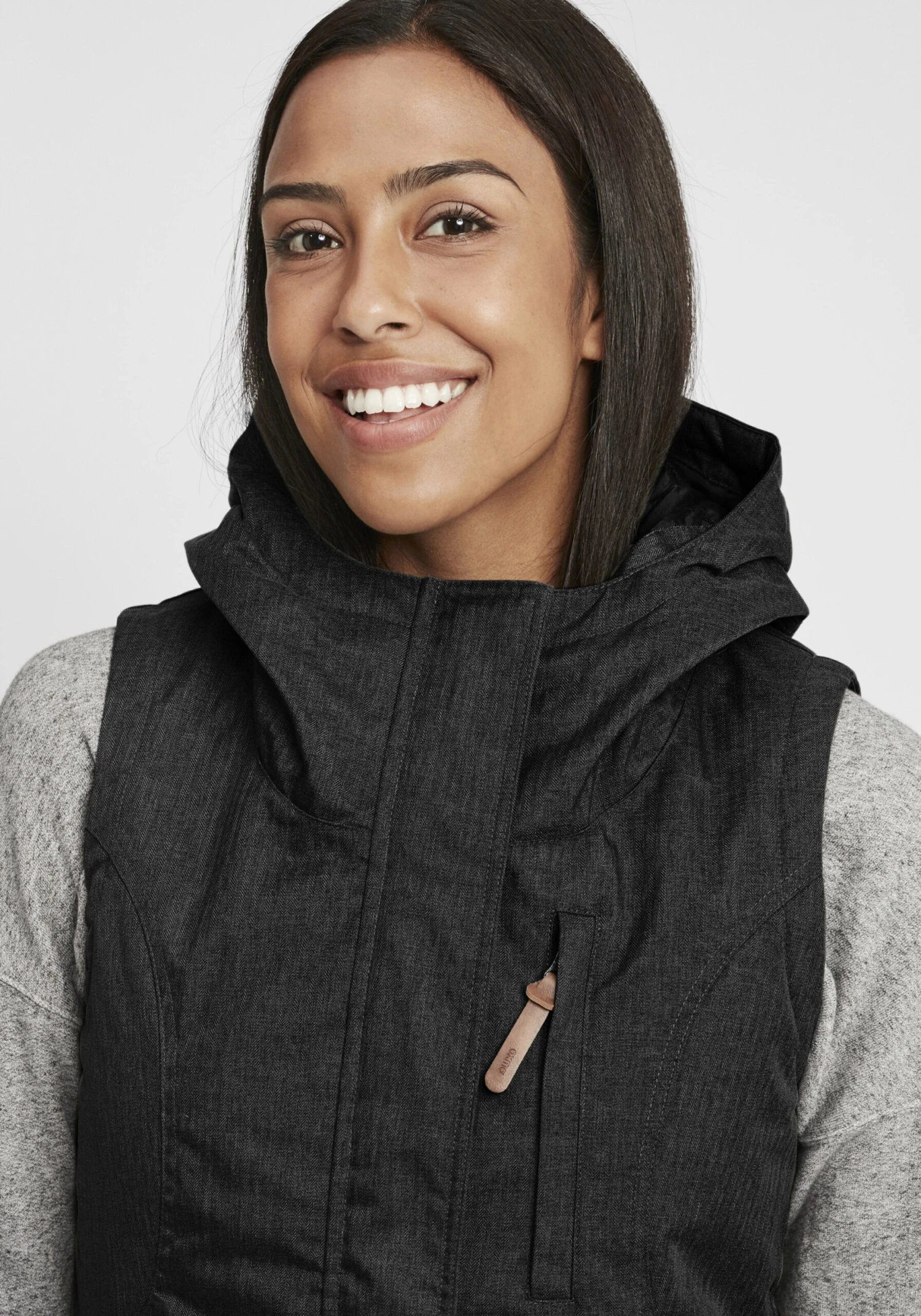 OXMO Westen Longweste Belissa Frauen Schwarz 4 OXMO Westen Longweste Belissa Frauen Schwarz – Bild 4