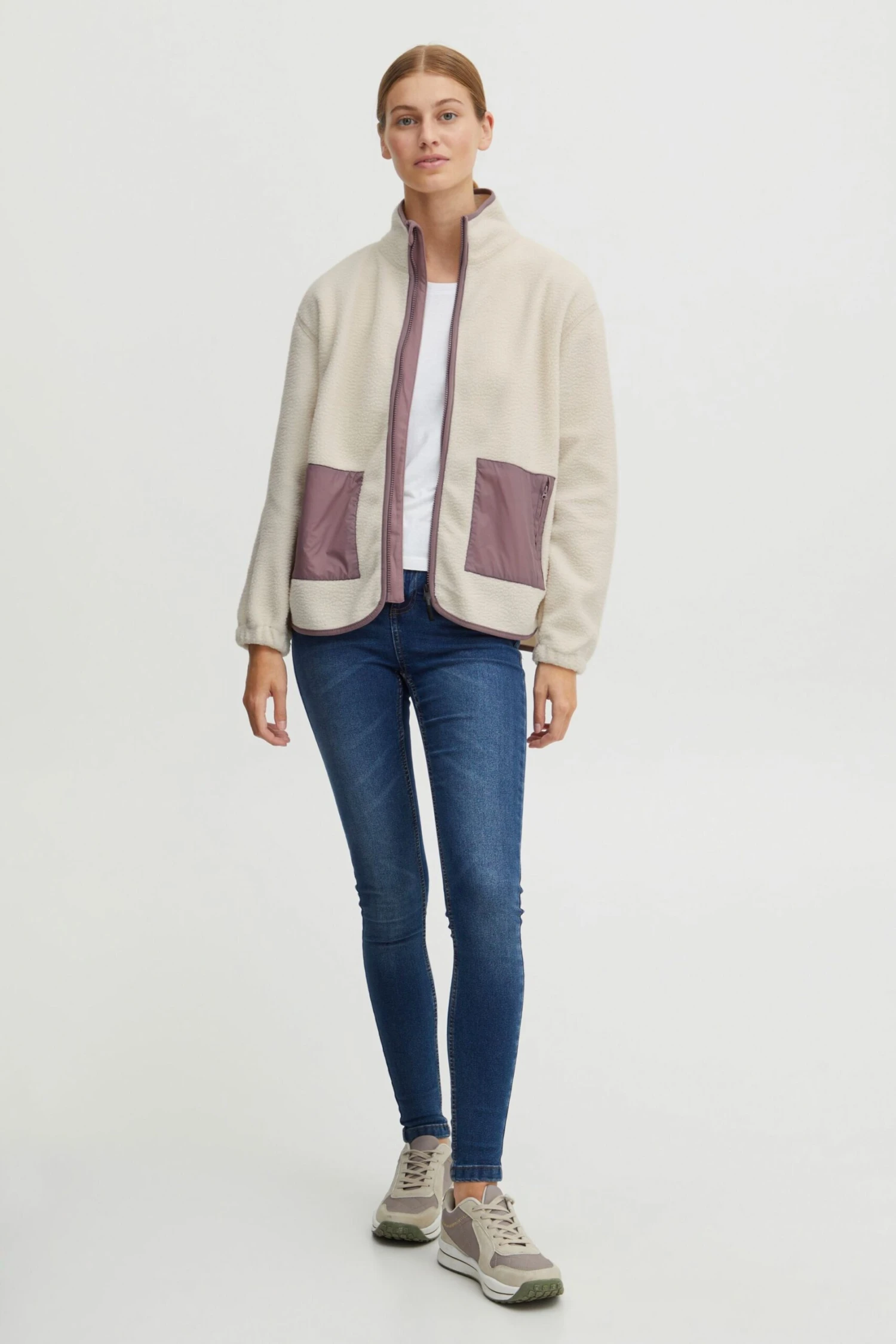 OXMO Übergangsjacken Fleecejacke Oxpiper Frauen Beige 4 OXMO Übergangsjacken Fleecejacke Oxpiper Frauen Beige – Bild 4