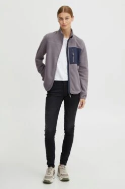 OXMO Sweatjacken Sweatshirtjacke Nymfe Frauen Grau -OXMO Verkaufs-Shop 63b8e11c714ad3f2eac21e411106f319