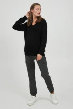 OXMO Basic Pullover Pullover Lavea Frauen Schwarz -OXMO Verkaufs-Shop 67c7cc4f36b5b3b84840ad5f9932e86b