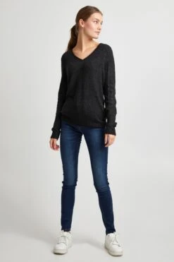 OXMO Feinstrickpullover Pullover Ilva Frauen Dunkelgrau -OXMO Verkaufs-Shop 694e7e5877d24345a14638b6fcbd5b9d