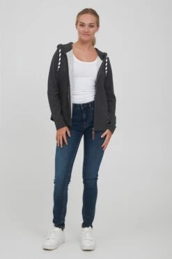 OXMO Sweatjacken Kapuzensweatjacke WANDA Frauen Dunkelgrau -OXMO Verkaufs-Shop 6a7eb8e4f58437a33c3c47f93fcbedd4