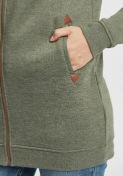 OXMO Sweatjacken Kapuzensweatjacke Vicky Zip Hood Long Frauen Grün -OXMO Verkaufs-Shop 6c2f8e16b4d50761f922a09883ab9542