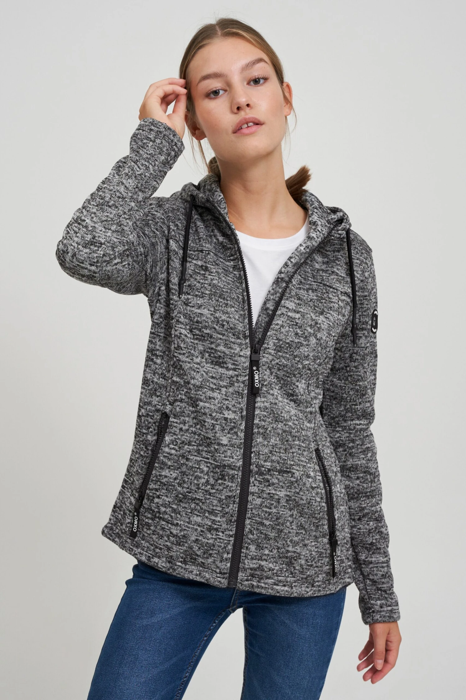 OXMO Outdoorjacken Fleecejacke Kajsa Frauen Schwarz 2 OXMO Outdoorjacken Fleecejacke Kajsa Frauen Schwarz – Bild 2