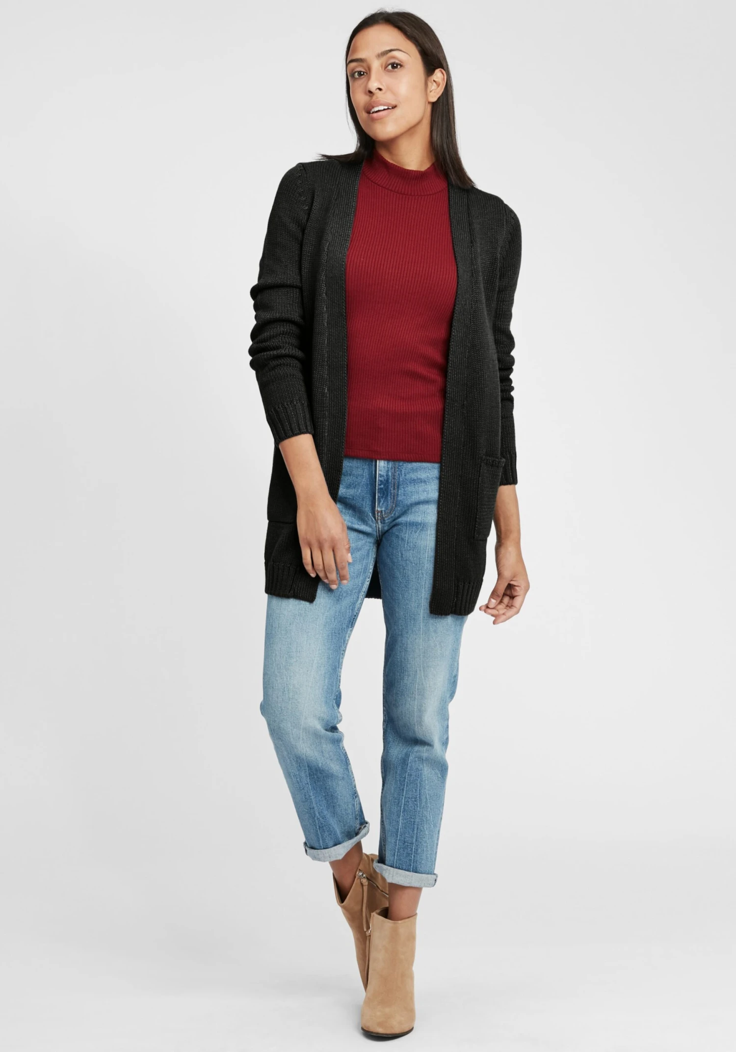 OXMO Strickjacken Strickjacke Paula Frauen Schwarz 3 OXMO Strickjacken Strickjacke Paula Frauen Schwarz – Bild 3