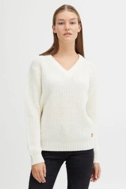 OXMO Basic Pullover Strickpullover Frauen Weiß -OXMO Verkaufs-Shop 7c9889379aeff3d94b3585c8d7b7dcd7