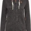 OXMO Sweatjacken Strickfleecejacke Thory Frauen Dunkelgrau / Graumeliert