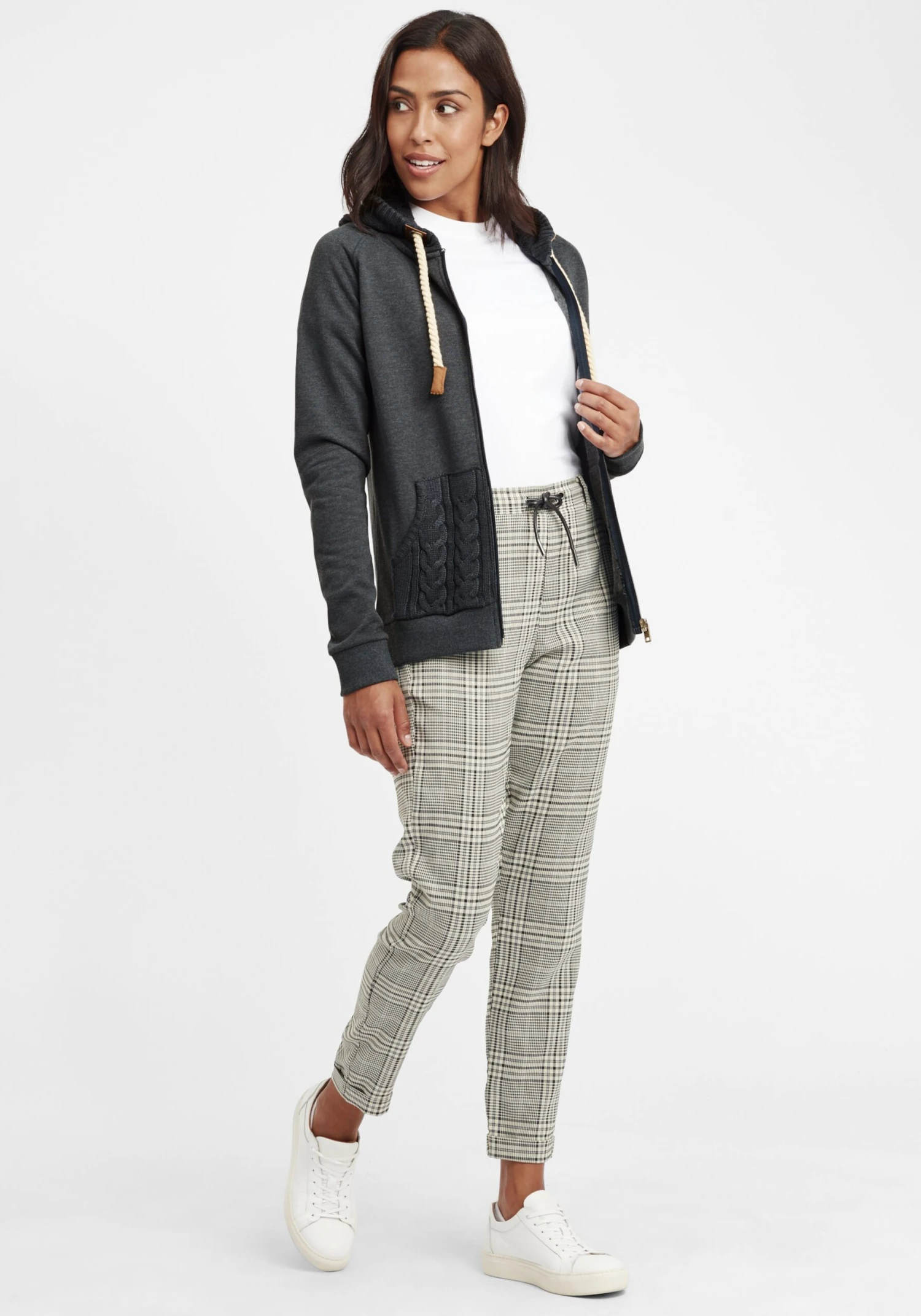 OXMO Sweatjacken Kapuzensweatjacke Matilda Frauen Grau 3 OXMO Sweatjacken Kapuzensweatjacke Matilda Frauen Grau – Bild 3