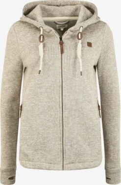 OXMO Sweatjacken Fleecejacke Thory Frauen Beige