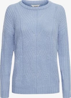 OXMO Feinstrickpullover Pullover Chiara Frauen Himmelblau