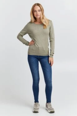 OXMO Pullover Strickpullover Edda Frauen Dunkelgrün -OXMO Verkaufs-Shop 801a69b10a578ba834a47d1dcd8d509d